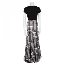 Pre Owned Just Cavalli Multicolor Printed Flared Maxi Skirt M