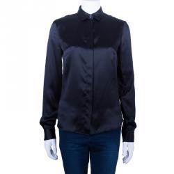 Pre Owned Just Cavalli Black Silk Shirt M