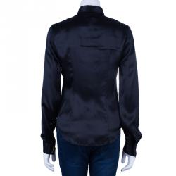 Pre Owned Just Cavalli Black Silk Shirt M