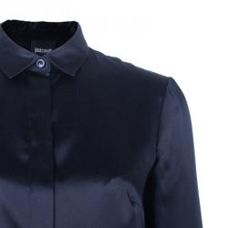 Pre Owned Just Cavalli Black Silk Shirt M