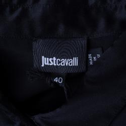 Pre Owned Just Cavalli Black Silk Shirt M