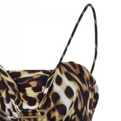 Pre Owned Just Cavalli Leopard Print Babydoll Dress M