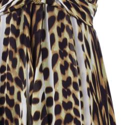 Pre Owned Just Cavalli Leopard Print Babydoll Dress M