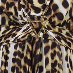 Pre Owned Just Cavalli Leopard Print Babydoll Dress M