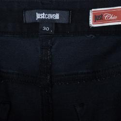 Pre Owned Just Cavalli Black Embellished Pocket Skinny Jeans M