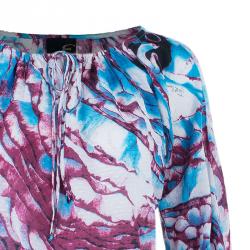 Pre Owned بلوزة جاست كافالي قطن مطبوعة متعددة الألوان S