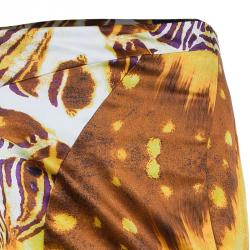 مملوكة مسبقًا Just Cavalli Brown Animal Print Maxi Skirt M