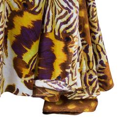 مملوكة مسبقًا Just Cavalli Brown Animal Print Maxi Skirt M