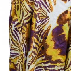 مملوكة مسبقًا Just Cavalli Brown Animal Print Maxi Skirt M