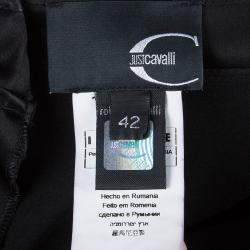 Pre Owned Just Cavalli Black Satin Corset Dress M