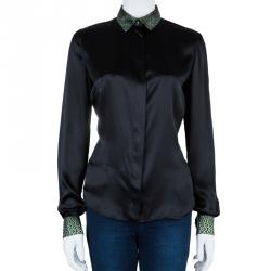 Pre Owned Just Cavalli Embellished Collar Shirt S