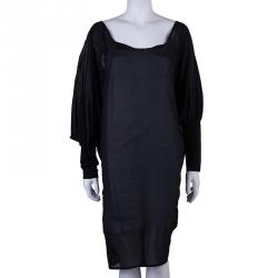 Pre Owned Just Cavalli Sheer Black Dress L