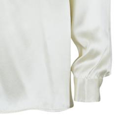 Pre Owned Just Cavalli Cream Silk Satin Long Sleeve Top L