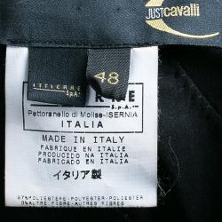 Pre Owned Just Cavalli Black Satin Maxi Skirt L