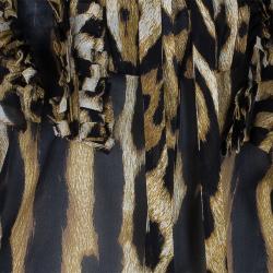 Pre Owned Just Cavalli Animal Print Button Down Dress M