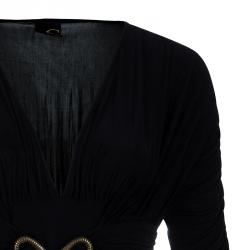 Pre Owned Just Cavalli Black Draped Top M