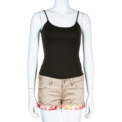 Pre Owned Just Cavalli Beige Floral Trim Shorts S