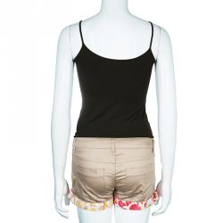 Pre Owned Just Cavalli Beige Floral Trim Shorts S