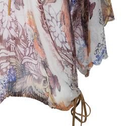 Pre Owned Just Cavalli Printed Silk Chiffon Top L