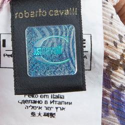 Pre Owned Just Cavalli Printed Silk Chiffon Top L