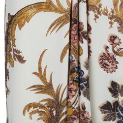 Pre Owned Just Cavalli Cream Baroque Print Dress L