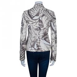 Pre Owned Just Cavalli Off-White Printed Blazer S