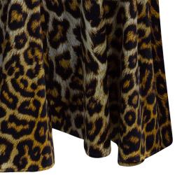 Pre Owned Just Cavalli Leopard Print One Shoulder Gown M