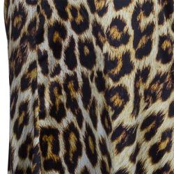 Pre Owned Just Cavalli Leopard Print One Shoulder Gown M