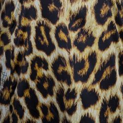 Pre Owned Just Cavalli Leopard Print One Shoulder Gown M