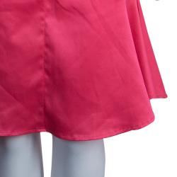 Pre Owned Just Cavalli Pink Satin and Crinkled Chiffon Dress M