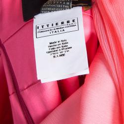 Pre Owned Just Cavalli Pink Satin and Crinkled Chiffon Dress M