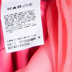 Pre Owned Just Cavalli Pink Satin and Crinkled Chiffon Dress M