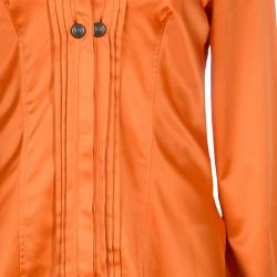 Pre Owned Just Cavalli Orange Button Down Shirt L
