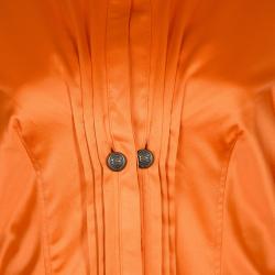 Pre Owned Just Cavalli Orange Button Down Shirt L