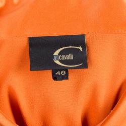 Pre Owned Just Cavalli Orange Button Down Shirt L