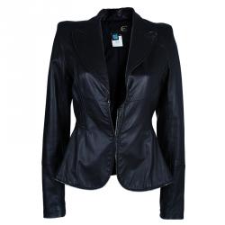 Pre Owned Just Cavalli Black Leather Jacket M