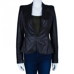 Pre Owned Just Cavalli Black Leather Jacket M