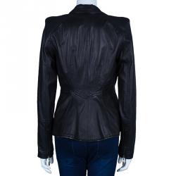 Pre Owned Just Cavalli Black Leather Jacket M