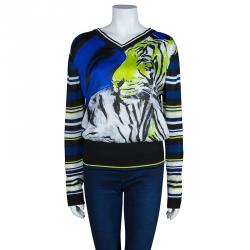 Pre Owned Just Cavalli Tiger Print Sweatshirt L