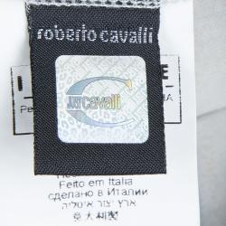 Pre Owned Just Cavalli Beige Tiger Print Jersey Long Sleeve Dress S