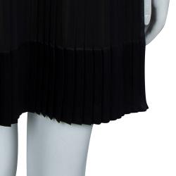 Pre Owned Just Cavalli Black Silk Paillette Embellished Pleated Short Sleeve Dress M