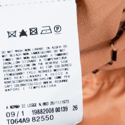 Pre Owned فستان جست كافالي حرير برتقالي مزخرف بطيات مزينة بلا أكمام M