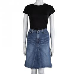 Pre Owned Just Cavalli Indigo Washed Denim Skirt M