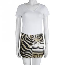 Pre Owned Just Cavalli Animal Printed Denim Mini Skirt  S