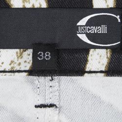 Pre Owned Just Cavalli Animal Printed Denim Mini Skirt  S