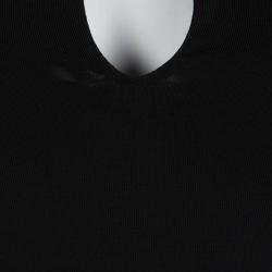 Pre Owned Just Cavalli Black Knit Keyhole Neck Sleeveless Top S