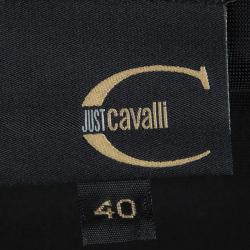 Pre Owned Just Cavalli Black Knit Keyhole Neck Sleeveless Top S