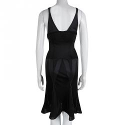 Pre Owned Just Cavalli Black Knit Sheer Panel Detail Sleeveless Dress M