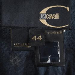 Pre Owned Just Cavalli Black Knit Sheer Panel Detail Sleeveless Dress M