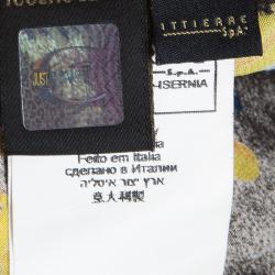 Pre Owned Just Cavalli Black Floral Printed Ruffle Detail Wrap Top M